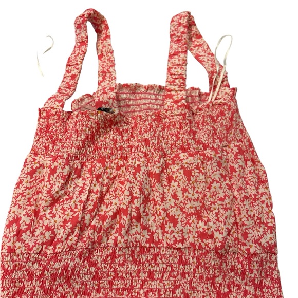 1. State pink and White Smocked Ruffled Tank Top - Picture 2 of 2